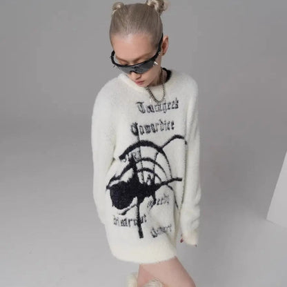 Free Shipping For 'Misumena' Dark Spider Web Sweater