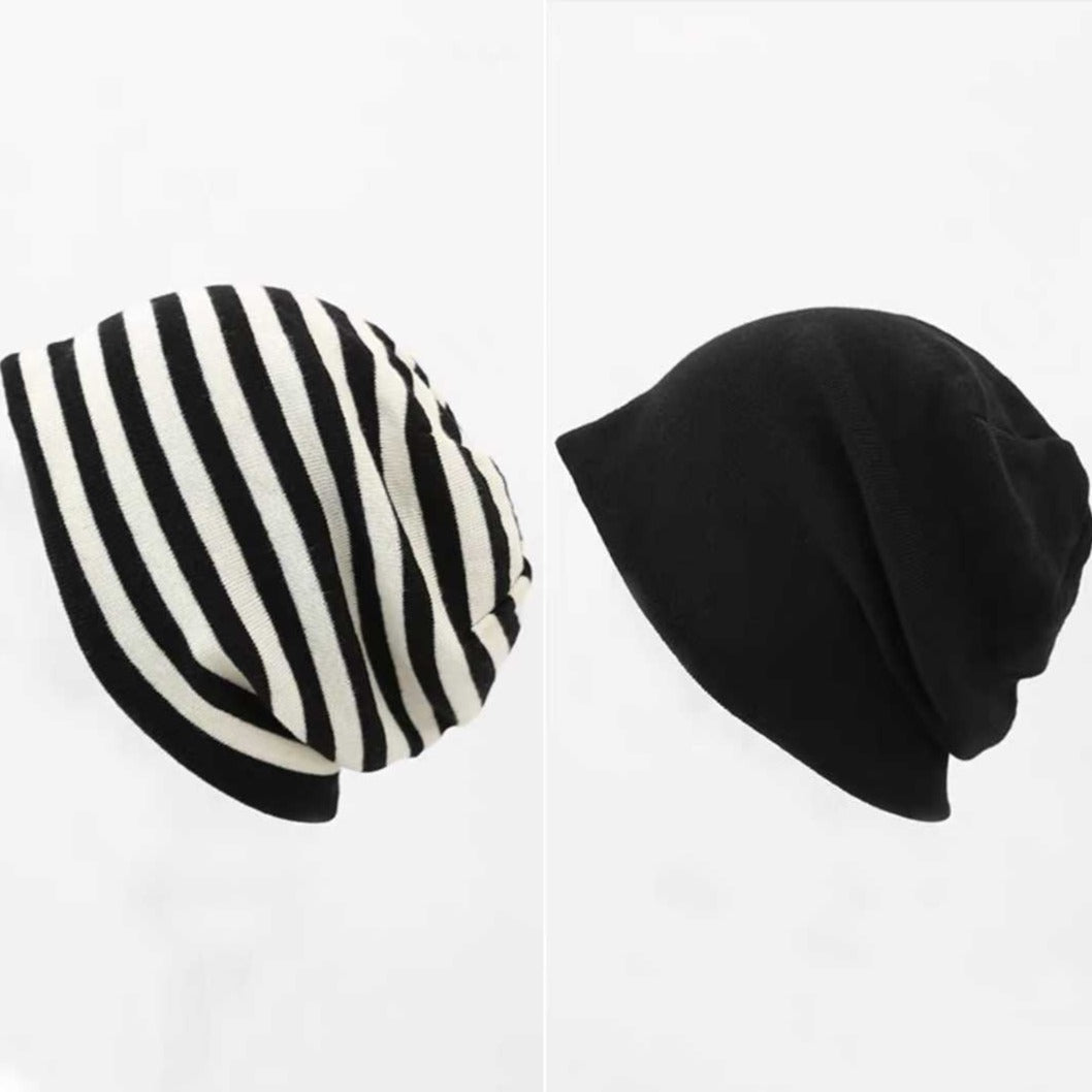 Free Shipping For 'Mocha' Grunge Striped Beanie Hat