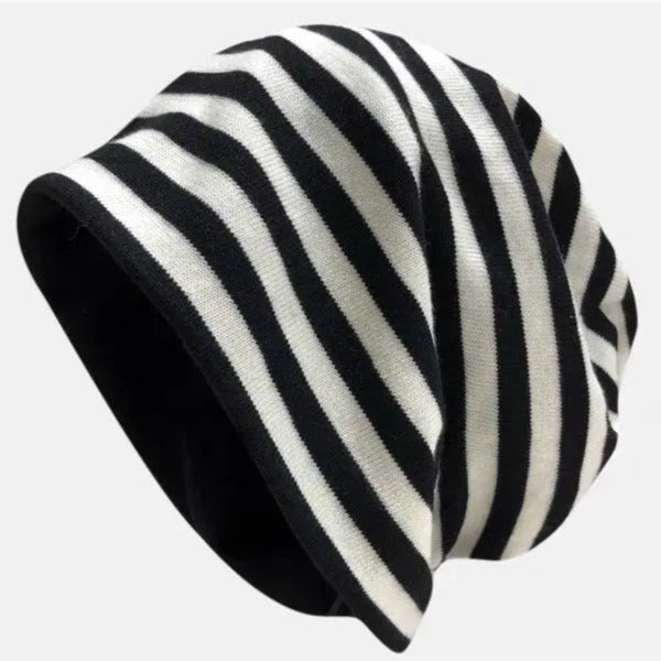 Free Shipping For 'Mocha' Grunge Striped Beanie Hat