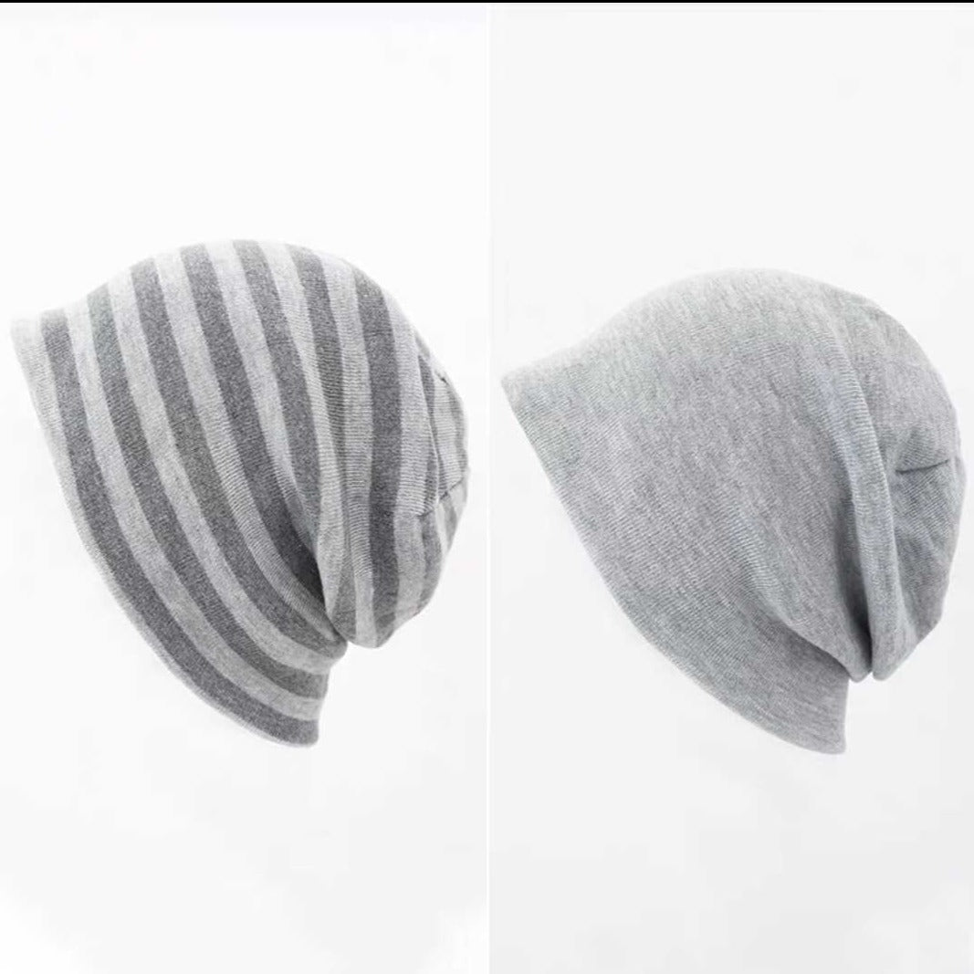 Free Shipping For 'Mocha' Grunge Striped Beanie Hat