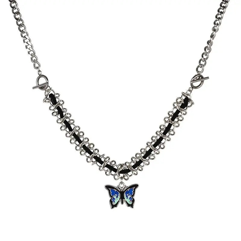 Free Shipping For 'Morpho' Hip Hop Butterfly OT Buckle Necklace