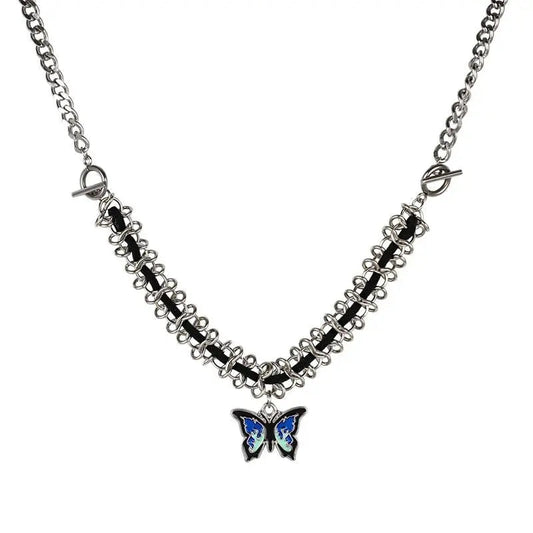 Free Shipping For 'Morpho' Hip Hop Butterfly OT Buckle Necklace