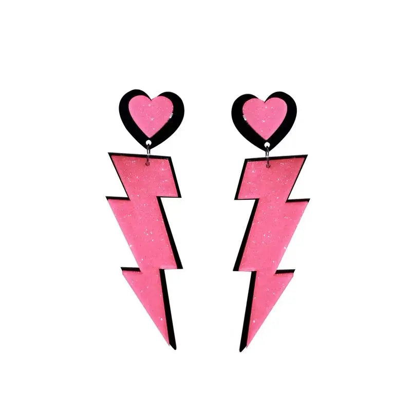 Free Shipping For 'Neon' Hot Pink Thunder Egirl Earrings