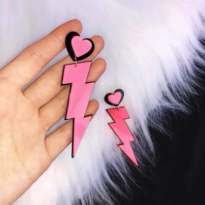 Free Shipping For 'Neon' Hot Pink Thunder Egirl Earrings