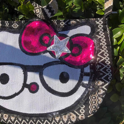 Free Shipping For 'Nerdy' Kawaii Sequins Crossbody Tote Bag