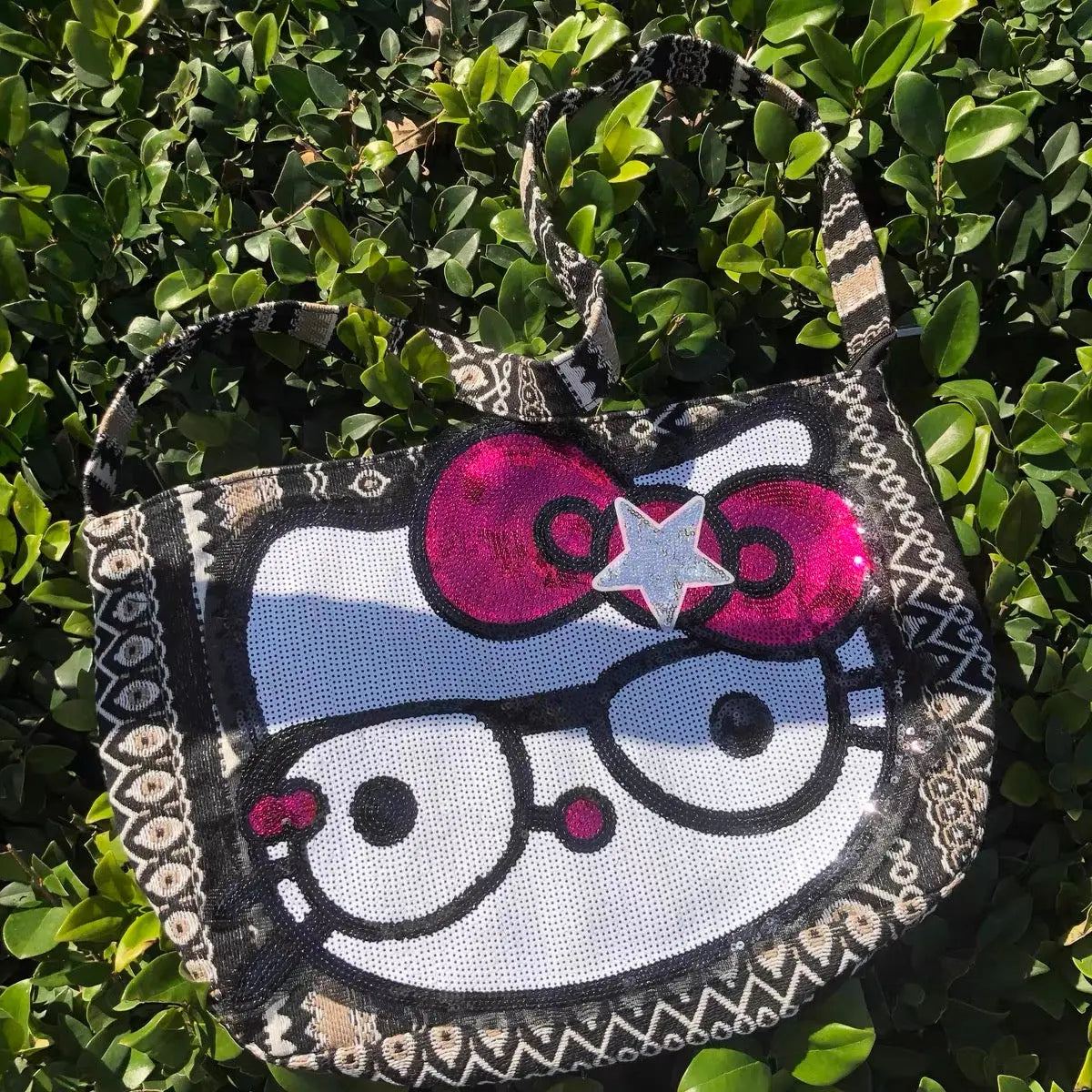 Free Shipping For 'Nerdy' Kawaii Sequins Crossbody Tote Bag