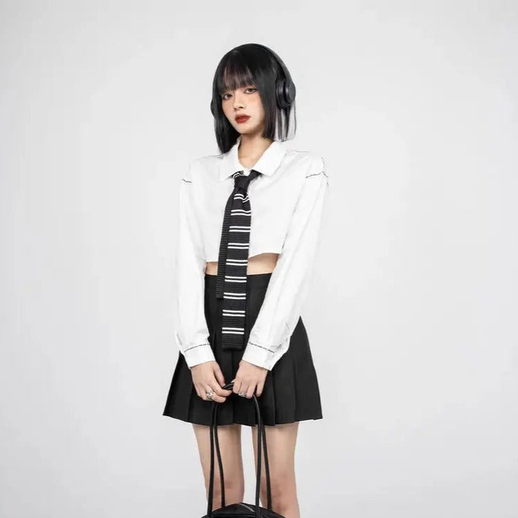 Free Shipping For 'Nevermore' Dark Academia Neck Tie Shirts Top