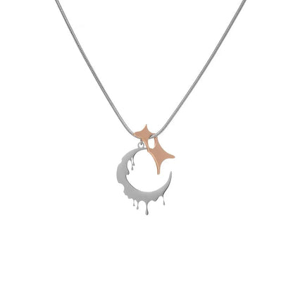 Free Shipping For 'New Moon' Melting Moon Star Necklace