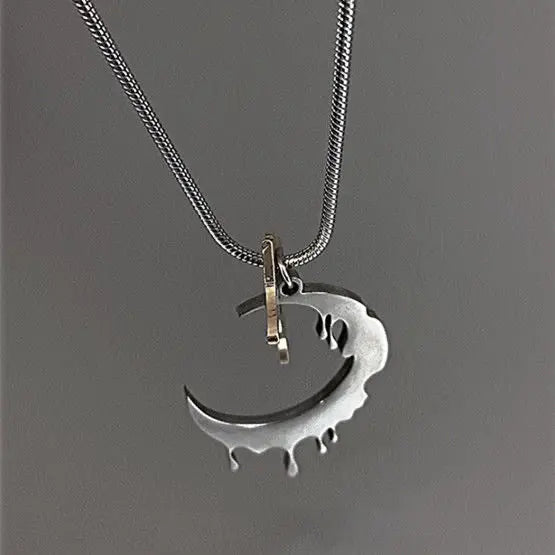 Free Shipping For 'New Moon' Melting Moon Star Necklace