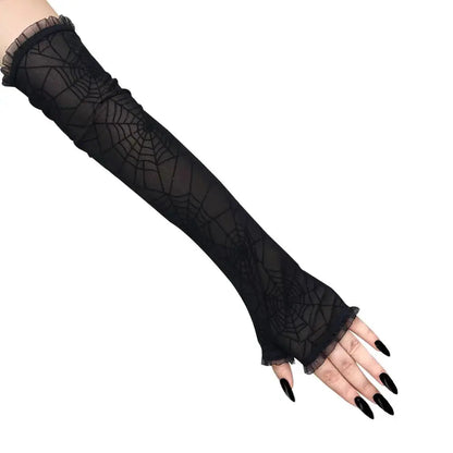 Free Shipping For 'Nightfall' Spider Web See Through Gloves