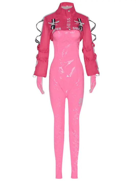 Free Shipping For  Goddess of Victory Pink Leather Costume