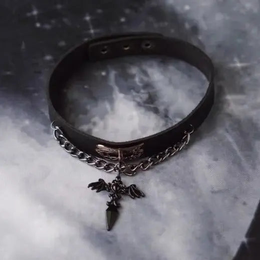 Free Shipping For Dark Goth Punk Scepter Choker