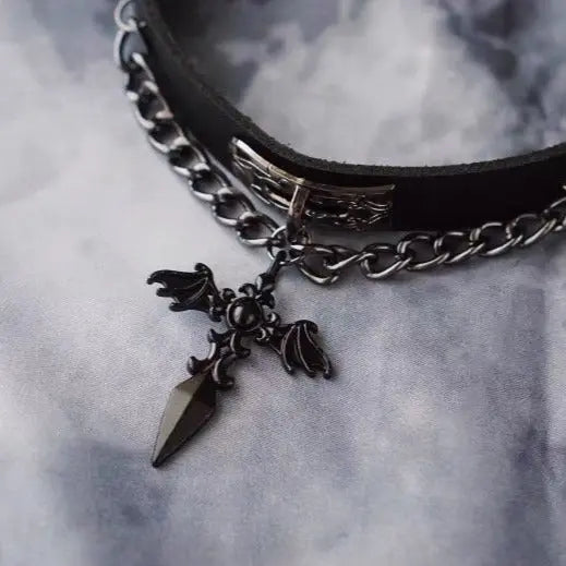 Free Shipping For Dark Goth Punk Scepter Choker