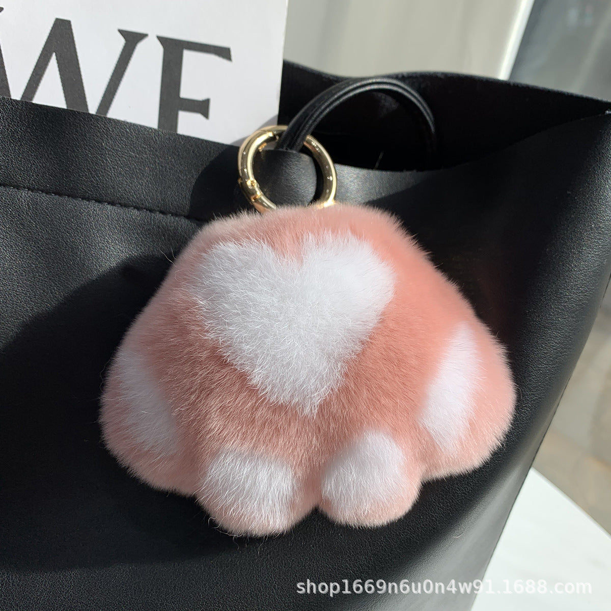 Real Rabbit Fur Paw Keychain Bag Charm