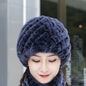 Winter Knit Real Rabbit Fur Hat - Warm & Stylish