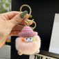 Cute Real Rabbit Fur Coal Ball Keychain Bag Charm