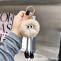 Cute Long-Legged Coal Ball Rabbit Fur Keychain Toy