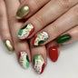 New FashionShiny French Christmas Nails - Red, Green, Leaves, Flowers-homeunderwear