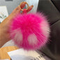 Cute Real Fox Hair Ball Simple Plush Hanger Accessory