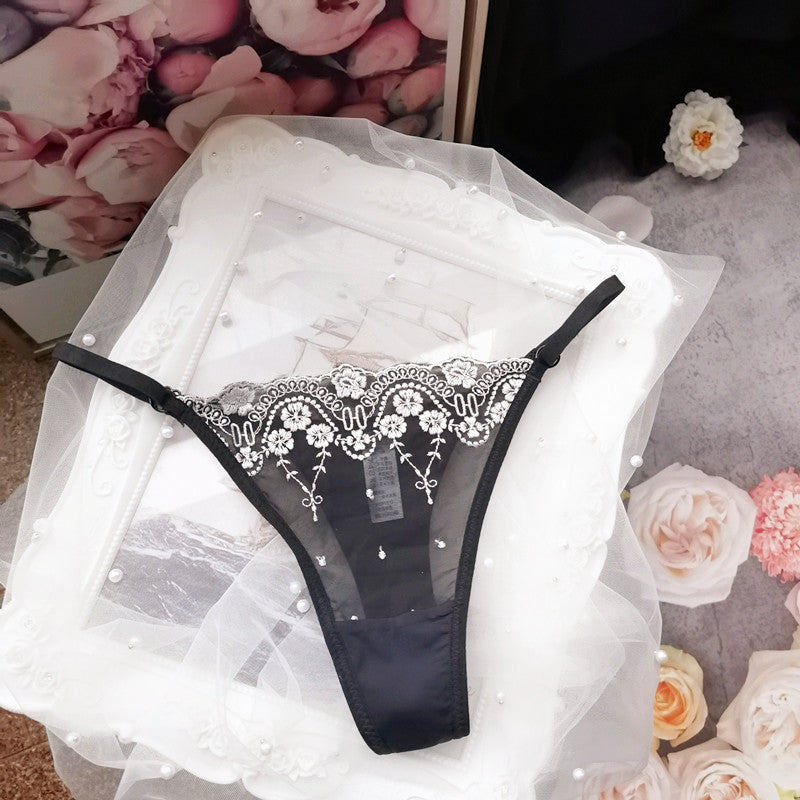 Sexy Elegant Embroidered Thongs