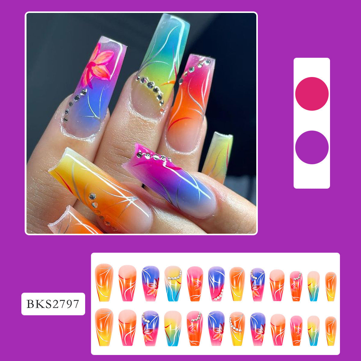 New FashionLong INS Style Faux Nail Tips