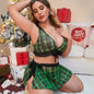 Sexy Plus Size Christmas Clothes Green Plaid Costumes