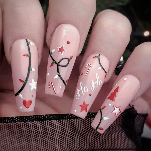 New FashionSimple Christmas Ballet Nail Tips-homeunderwear