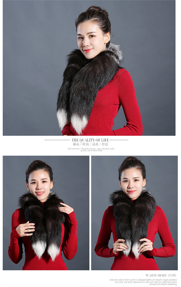 Winter Fox Fur Scarf - Stylish & Warm Neck Wrap