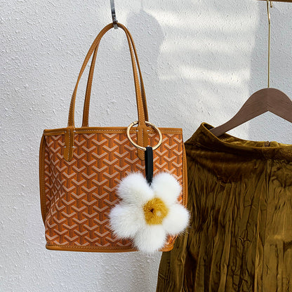 Mink Fur Fried Egg Sunflower Bag Accessory