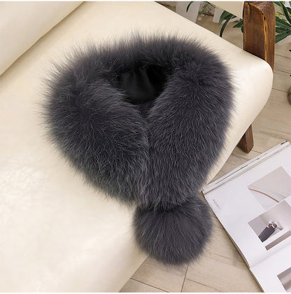 Warm Fox Fur Scarf - Winter Accessory