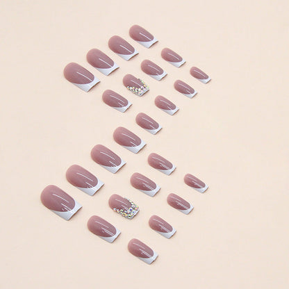 Simple Desire French Fall Nails, 24-Piece Ins-Style Set