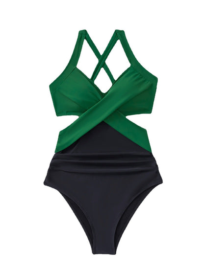 2025 New Arrival: Solid Color Cutout Back Sexy Monokini Bikini Swimwear