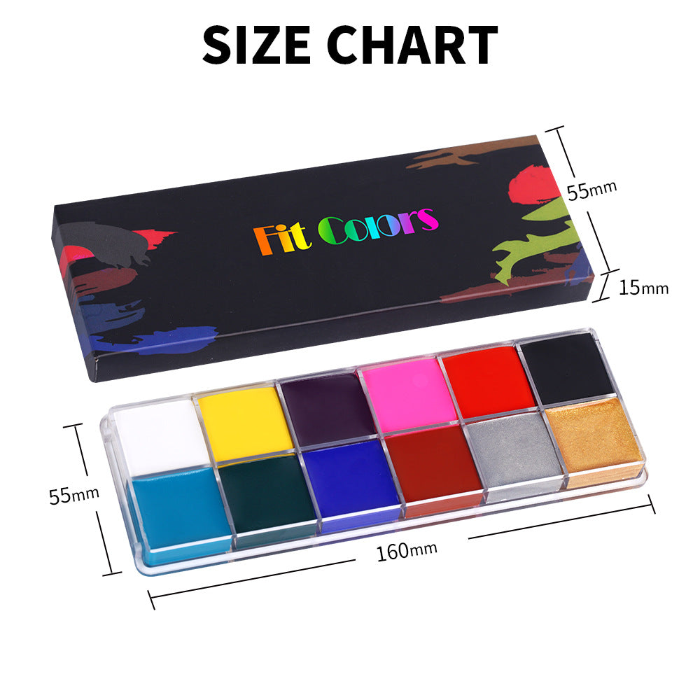 New Fashion 12-Color Water-Soluble Face Painting Palette for Festivals & Parties-Homeunderwear