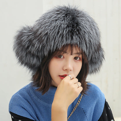 Warm Fox Fur Ear Flap Hat - Winter Accessory