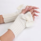 Wool Half Finger Bow Gloves