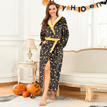 Sexy Halloween Couple Cosplay Hooded Home Robe