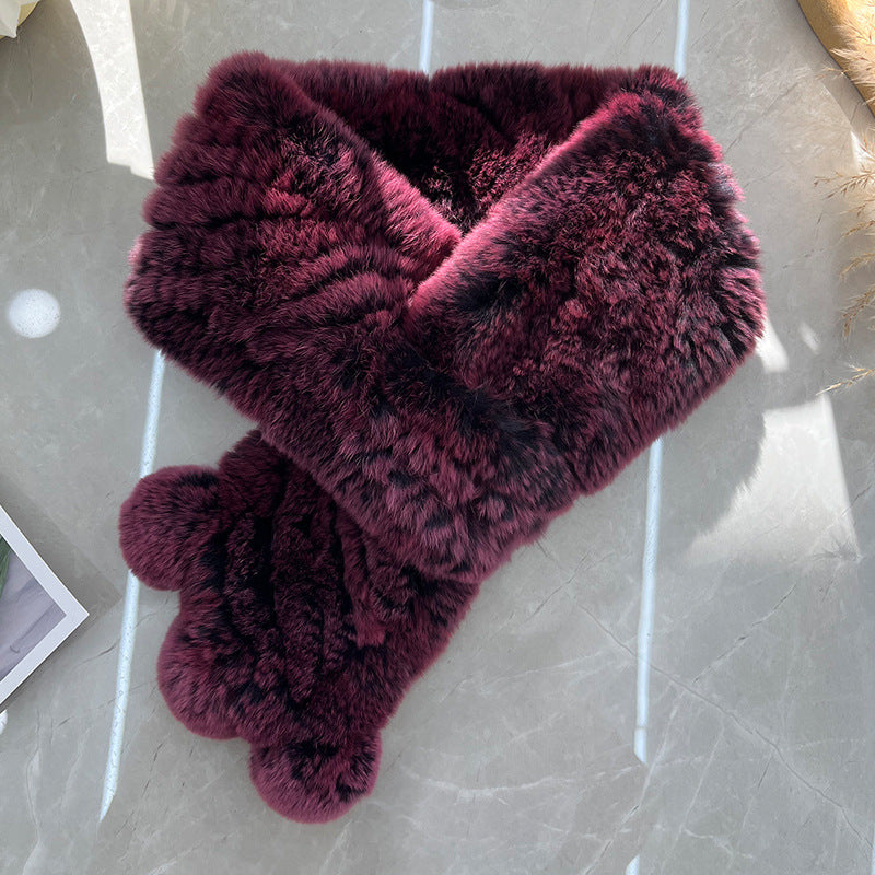 Real Rabbit Fur Long Winter Scarf - Warm & Chic