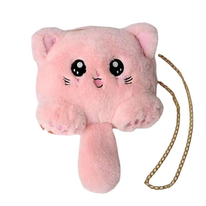 Cute Cat Plush Pouch - Fashionable Kawaii School Tote