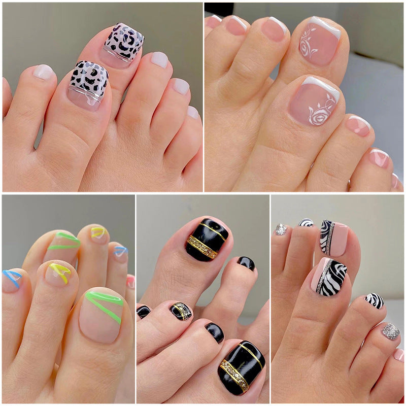 Removable Toe Nail Art, Wear-On Foot Nails