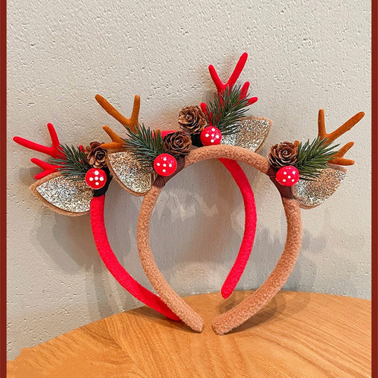 Deer Antler Hair Ball Bell Headband