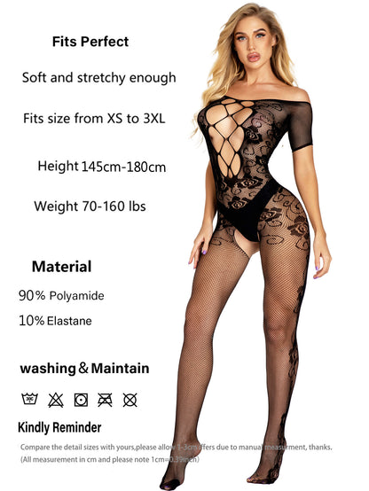 Sexy Open Transparent Jacquard Pantyhose Lingerie