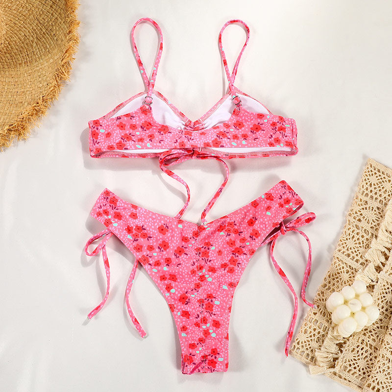 Sultry Halter Print Bikini Swimwear