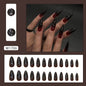 24-Piece Solid Gradient Nails with 3D Lines, Removable