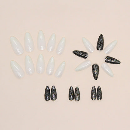 Almond Nails Sweet Cool Super Glitter Euro Fashion Ins Style 24-Piece Nails