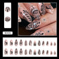 Almond Shape Round Black Totem Nails, Large Eye Diamond Moon, Halloween Style-Homeunderwear