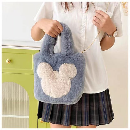 Fuzzy Mickey Mouse Crossbody Bag - Faux Fur Fashion