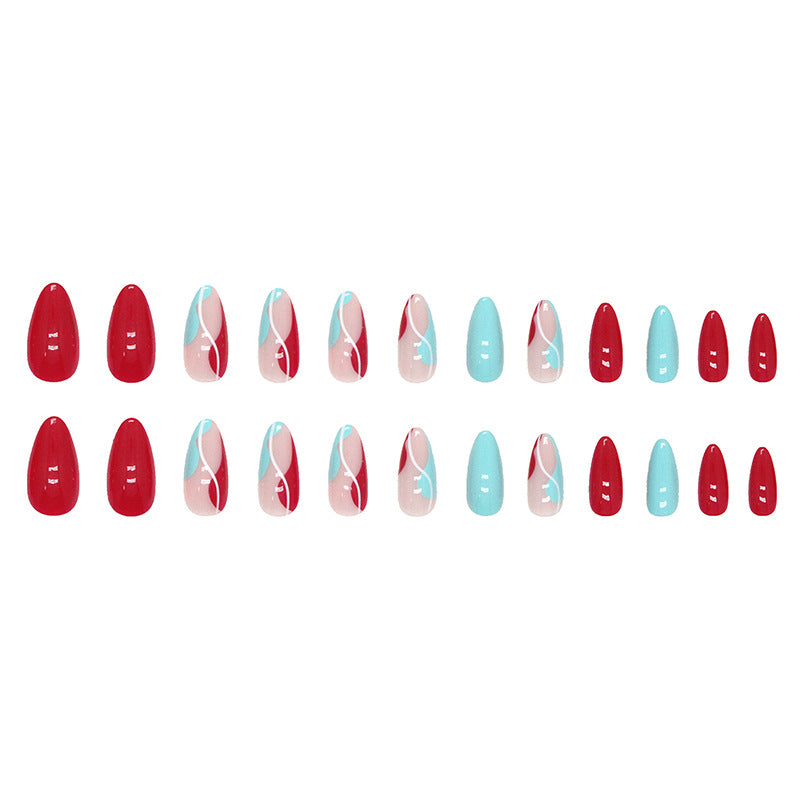 Almond Shape Pure Color Jump Nails, Fresh Spring/Summer Ins Style-Homeunderwear