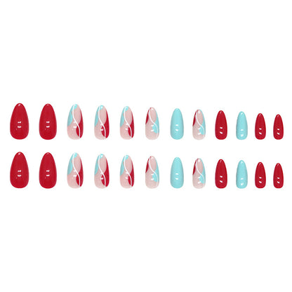 Almond Shape Pure Color Jump Nails, Fresh Spring/Summer Ins Style-Homeunderwear