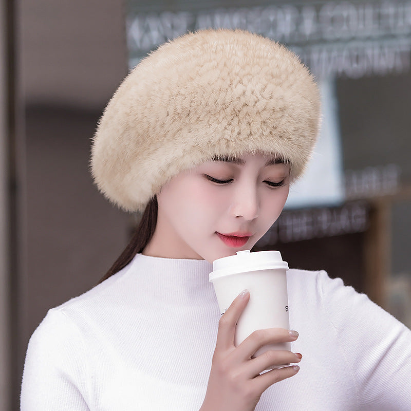 Winter Cute Rabbit Fur Cap with Cat Ears