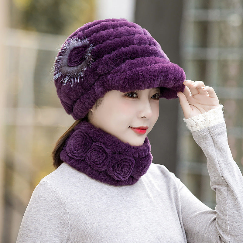 Warm Real Rabbit Fur Cap - Stylish Winter Hat